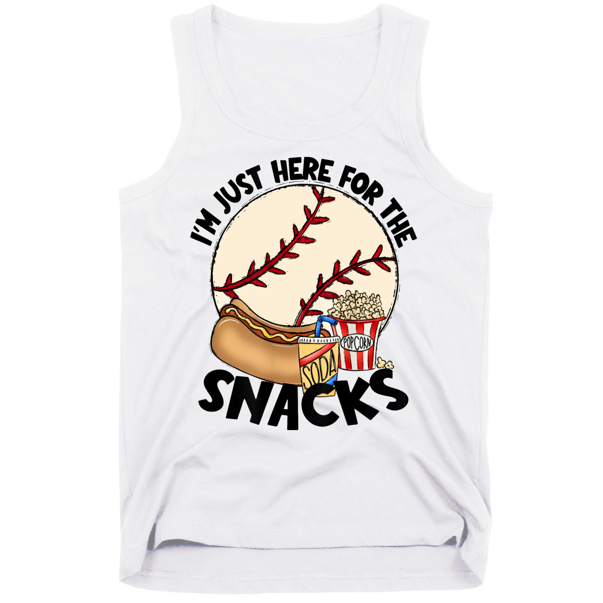 Retro I'm Just Here For The Snacks Funny Baseball Lover Tank Top