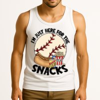 Retro I'm Just Here For The Snacks Funny Baseball Lover Tank Top