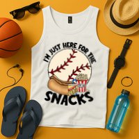Retro I'm Just Here For The Snacks Funny Baseball Lover Tank Top