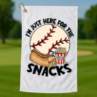 Retro I'm Just Here For The Snacks Funny Baseball Lover Golf Towel