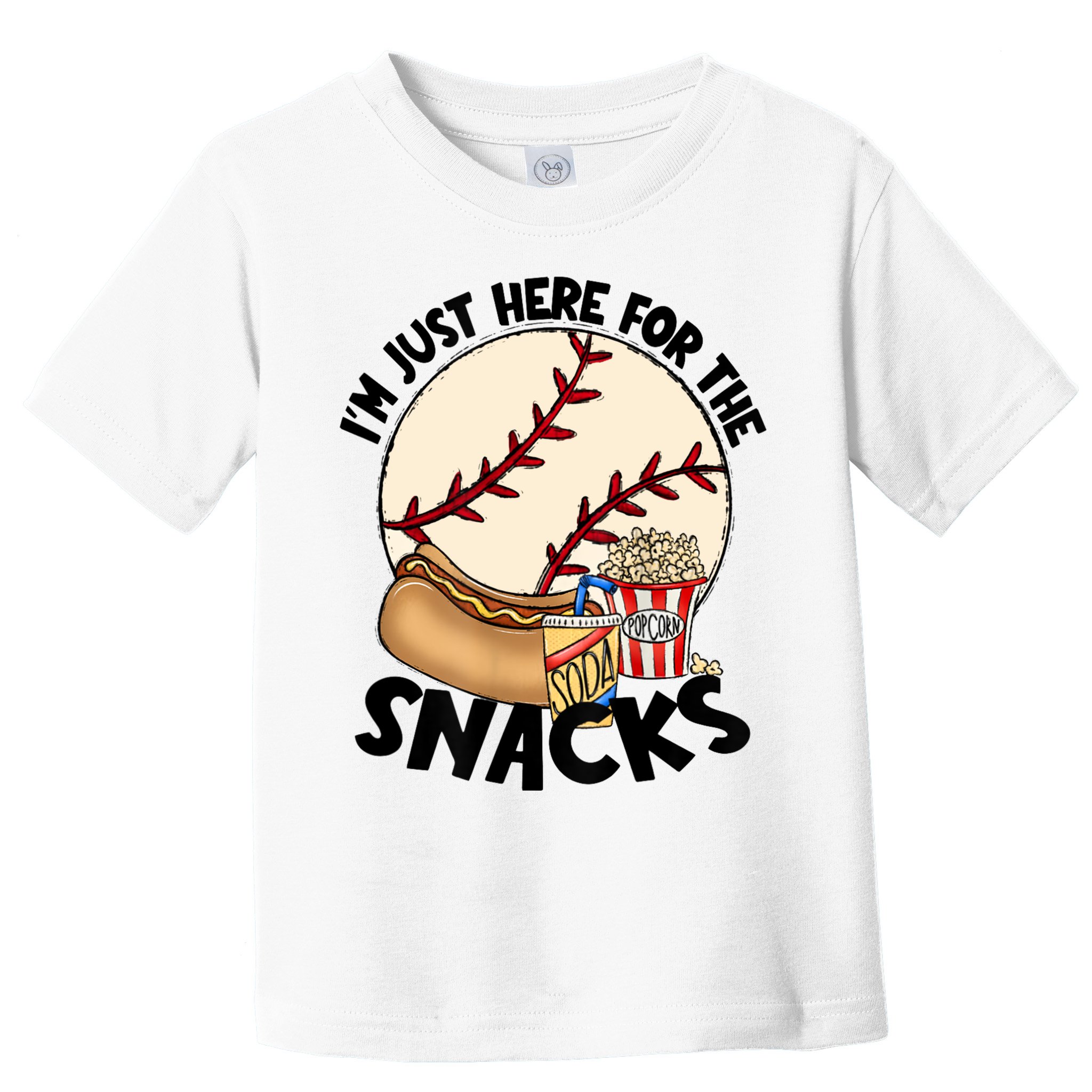 Retro I'm Just Here For The Snacks Funny Baseball Lover Toddler T-Shirt