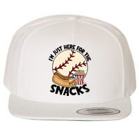 Retro I'm Just Here For The Snacks Funny Baseball Lover Wool Snapback Cap