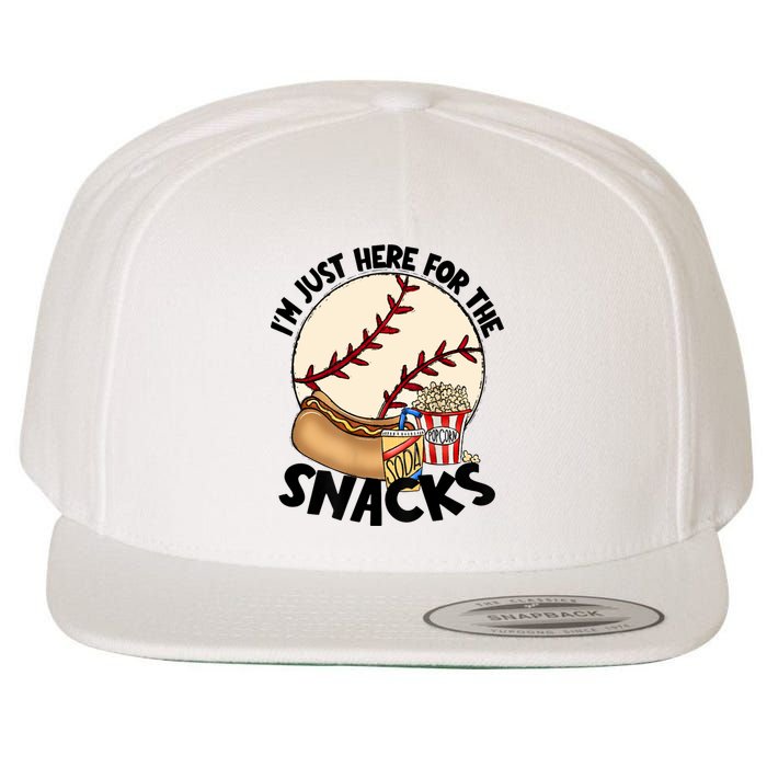 Retro I'm Just Here For The Snacks Funny Baseball Lover Wool Snapback Cap