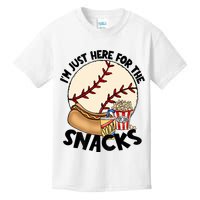 Retro I'm Just Here For The Snacks Funny Baseball Lover Kids T-Shirt