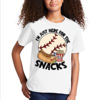 Retro I'm Just Here For The Snacks Funny Baseball Lover Kids T-Shirt