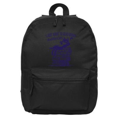 Retro I Just Want To Read Books And Pet Cats Cat 16 in Basic Backpack