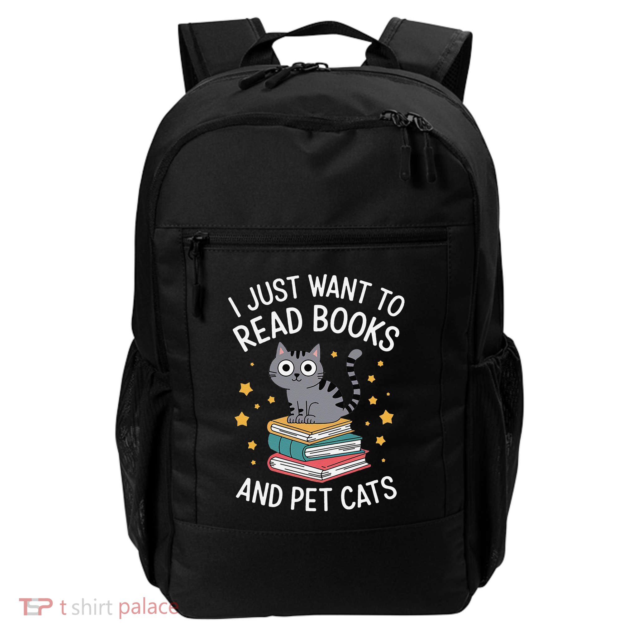 Retro I Just Want To Read Books And Pet Cats Design Daily Commute Backpack