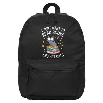 Retro I Just Want To Read Books And Pet Cats Design 16 in Basic Backpack