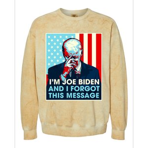 Retro Im Joe Biden And I Forgot This Message Us Flag Colorblast Crewneck Sweatshirt