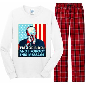 Retro Im Joe Biden And I Forgot This Message Us Flag Long Sleeve Pajama Set