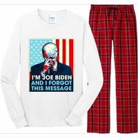 Retro Im Joe Biden And I Forgot This Message Us Flag Long Sleeve Pajama Set