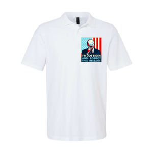 Retro Im Joe Biden And I Forgot This Message Us Flag Softstyle Adult Sport Polo