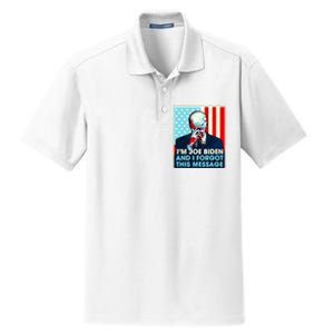 Retro Im Joe Biden And I Forgot This Message Us Flag Dry Zone Grid Polo