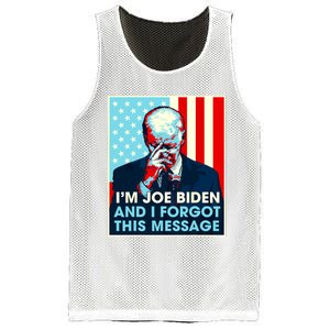 Retro Im Joe Biden And I Forgot This Message Us Flag Mesh Reversible Basketball Jersey Tank