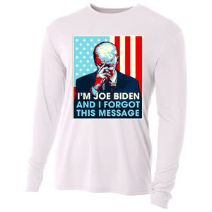 Retro Im Joe Biden And I Forgot This Message Us Flag Cooling Performance Long Sleeve Crew