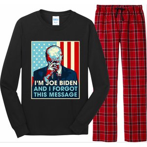 Retro I'm Joe Biden And I Forgot This Message US Flag Long Sleeve Pajama Set