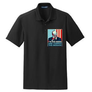 Retro I'm Joe Biden And I Forgot This Message US Flag Dry Zone Grid Polo