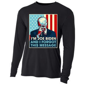 Retro I'm Joe Biden And I Forgot This Message US Flag Cooling Performance Long Sleeve Crew