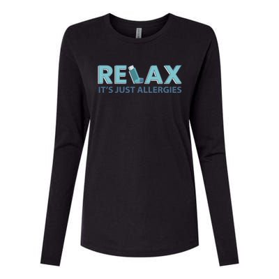 Relax It's Just Allergies Gift Womens Cotton Relaxed Long Sleeve T-Shirt