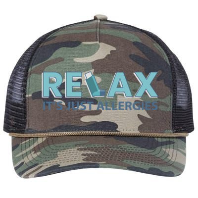 Relax It's Just Allergies Gift Retro Rope Trucker Hat Cap