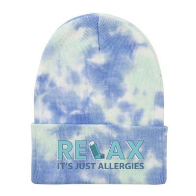 Relax It's Just Allergies Gift Tie Dye 12in Knit Beanie