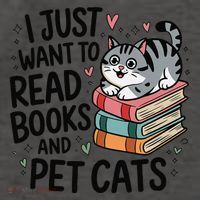 Retro I Just Want To Read Books And Pet Cats Cat Vector Backpack
