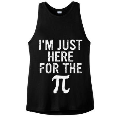Retro I'm Just Here For The Pi Math Pie Geek Pi Day Ladies PosiCharge Tri-Blend Wicking Tank