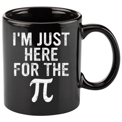 Retro I'm Just Here For The Pi Math Pie Geek Pi Day 11oz C Handle Ceramic Mug