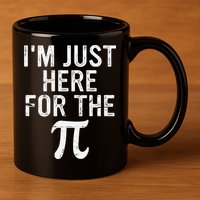 Retro I'm Just Here For The Pi Math Pie Geek Pi Day 11oz C Handle Ceramic Mug