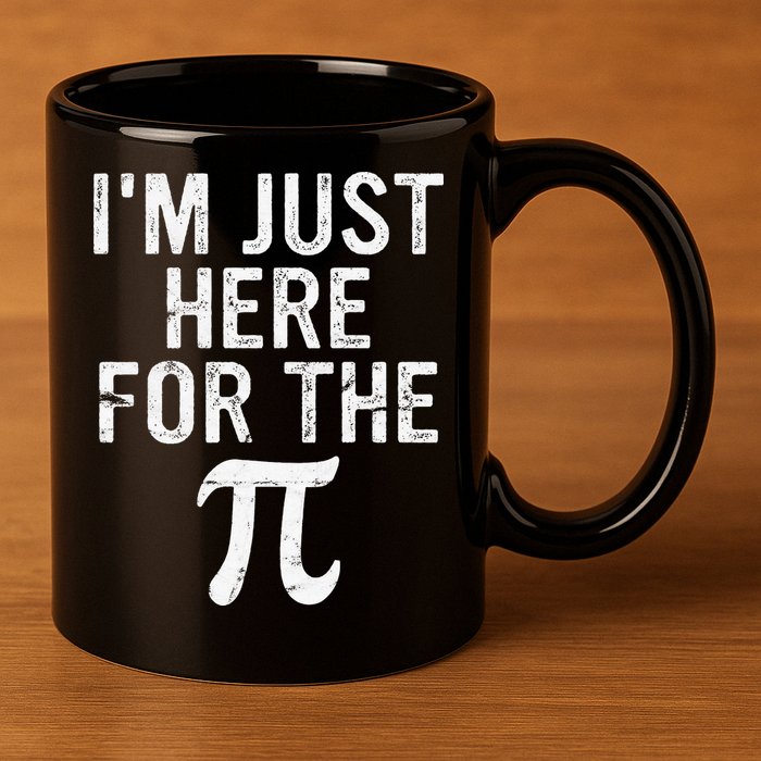 Retro I'm Just Here For The Pi Math Pie Geek Pi Day 11oz C Handle Ceramic Mug