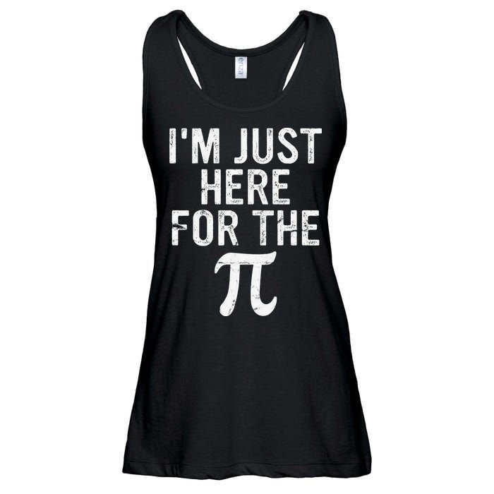 Retro I'm Just Here For The Pi Math Pie Geek Pi Day Ladies Essential Flowy Tank