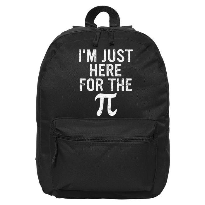 Retro I'm Just Here For The Pi Math Pie Geek Pi Day 16 in Basic Backpack