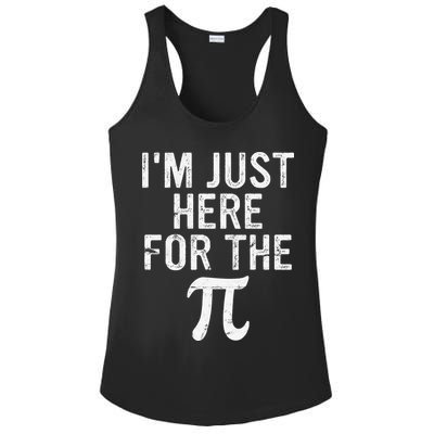 Retro I'm Just Here For The Pi Math Pie Geek Pi Day Ladies PosiCharge Competitor Racerback Tank