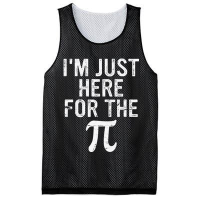 Retro I'm Just Here For The Pi Math Pie Geek Pi Day Mesh Reversible Basketball Jersey Tank