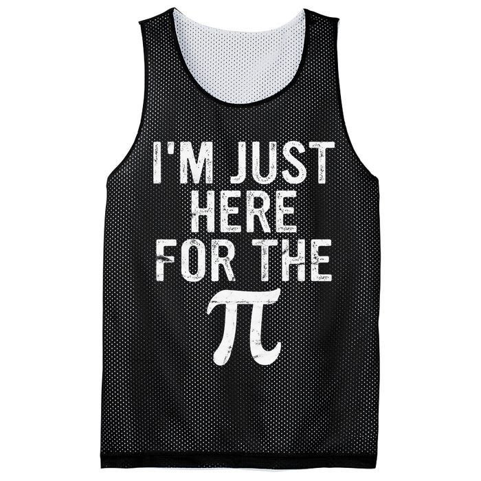 Retro I'm Just Here For The Pi Math Pie Geek Pi Day Mesh Reversible Basketball Jersey Tank