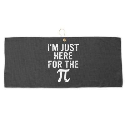 Retro I'm Just Here For The Pi Math Pie Geek Pi Day Large Microfiber Waffle Golf Towel
