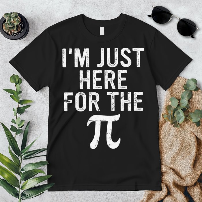 Retro I'm Just Here For The Pi Math Pie Geek Pi Day Premium T-Shirt