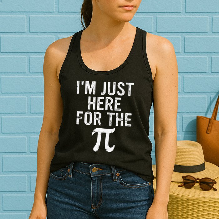 Retro I'm Just Here For The Pi Math Pie Geek Pi Day Womens Tank Top