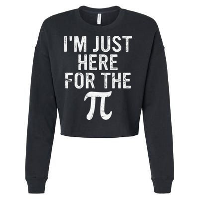 Retro I'm Just Here For The Pi Math Pie Geek Pi Day Cropped Pullover Crew
