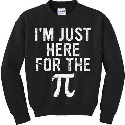 Retro I'm Just Here For The Pi Math Pie Geek Pi Day Kids Sweatshirt