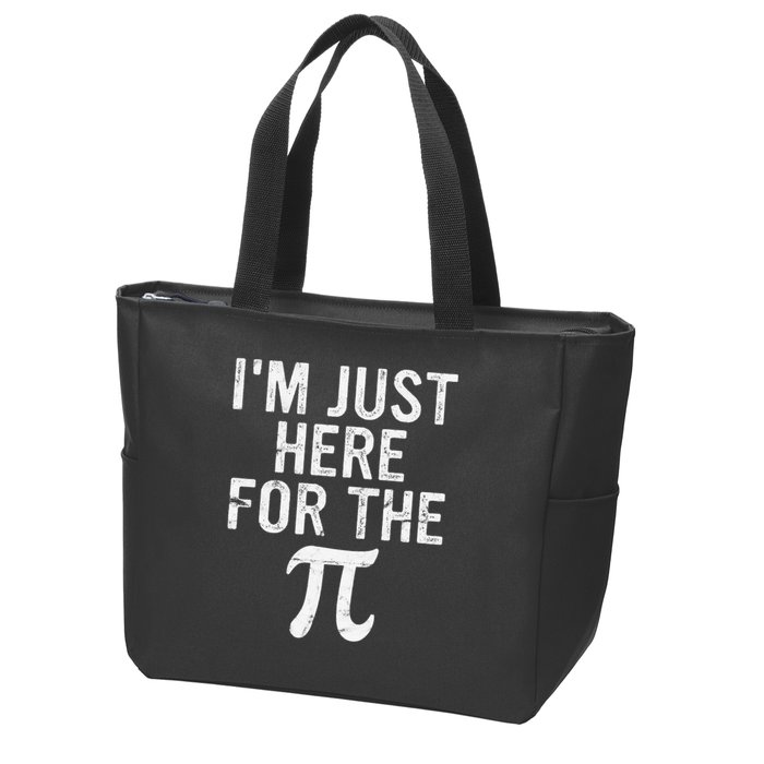 Retro I'm Just Here For The Pi Math Pie Geek Pi Day Zip Tote Bag