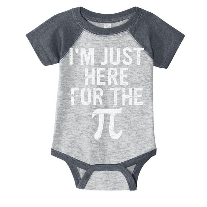 Retro I'm Just Here For The Pi Math Pie Geek Pi Day Infant Baby Jersey Bodysuit