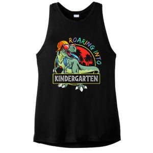 Roaring Into Kindergarten Dinosaur Trex Back To School Gift Ladies PosiCharge Tri-Blend Wicking Tank