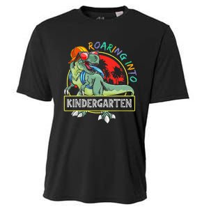 Roaring Into Kindergarten Dinosaur Trex Back To School Gift Cooling Performance Crew T-Shirt