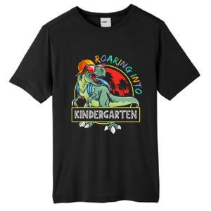 Roaring Into Kindergarten Dinosaur Trex Back To School Gift Tall Fusion ChromaSoft Performance T-Shirt