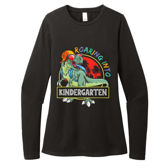 Roaring Into Kindergarten Dinosaur Trex Back To School Gift Womens CVC Long Sleeve Shirt