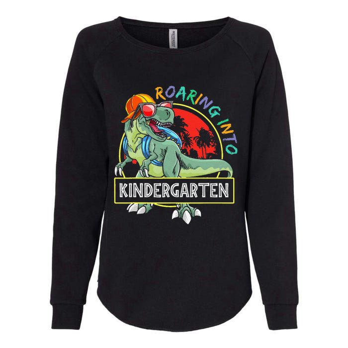 Roaring Into Kindergarten Dinosaur Trex Back To School Gift Womens California Wash Sweatshirt