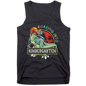 Roaring Into Kindergarten Dinosaur Trex Back To School Gift Tank Top