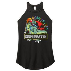 Roaring Into Kindergarten Dinosaur Trex Back To School Gift Women's Perfect Tri Rocker Tank