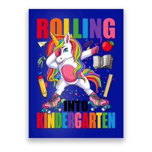 Rolling Into Kindergarten Unicorn Skater Back To School Gift Poster